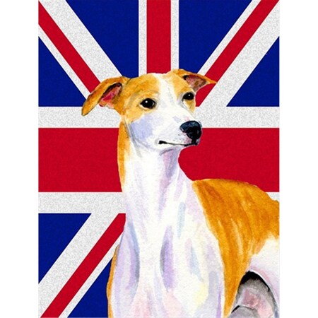 Carolines Treasures Whippet With English Union Jack British Flag Flag Canvas House Size LH9480CHF